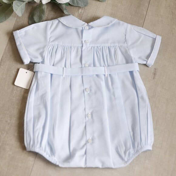 Blue Heirloom Romper Creeper Feltman Brothers 3 Month Baby Special Occasion NWT - Picture 2 of 8